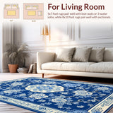 Transitional Blue Floral Elegance(Blue)