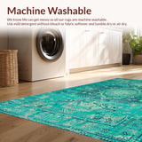 Ultra Soft Area Rug, Non Slip, Stain Resistant, Washable Area Rugs for Living Room, Bedroom, Whimsical Medallion Color Fusion(Blue)