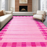 Ultra Soft Area Rug, Non Slip, Stain Resistant, Washable Area Rugs for Living Room, Bedroom, Luxurious Pink Purple Grid(Pink)