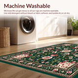 Ultra Soft Area Rug, Non Slip, Stain Resistant, Washable Area Rugs for Living Room, Bedroom, Chic Soft Low Pile Design(Green)