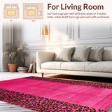 Ultra Soft Area Rug, Non Slip, Stain Resistant, Washable Area Rugs for Living Room, Bedroom, Chic Pink Animal Aesthetic(Pink)