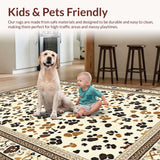 Ultra Soft Area Rug, Non Slip, Stain Resistant, Washable Area Rugs for Living Room, Bedroom, Vibrant Playful Pet Friendly Look(Beige)