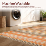 Ultra Soft Area Rug, Non Slip, Stain Resistant, Washable Area Rugs for Living Room, Bedroom, Rich Geometric Textured Statement Piece(Orange)