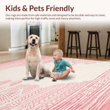 Ultra Soft Area Rug, Non Slip, Stain Resistant, Washable Area Rugs for Living Room, Bedroom, Artistic Seashell Print Bath Mat(Pink)
