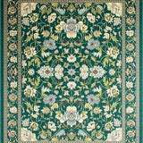Ultra Soft Area Rug, Non Slip, Stain Resistant, Washable Area Rugs for Living Room, Bedroom, Stunning Rich Botanical Accents(Green)