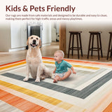 Ultra Soft Area Rug, Non Slip, Stain Resistant, Washable Area Rugs for Living Room, Bedroom, Elegant Earthy Toned Tufting(Orange)