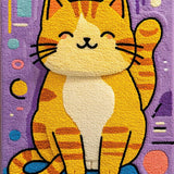 Ultra Soft Area Rug, Non Slip, Stain Resistant, Washable Area Rugs for Living Room, Bedroom, Cute Animal Porch Rug for Cat Lovers, Easy to Clean(Orange)
