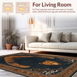 Ultra Soft Area Rug, Non Slip, Stain Resistant, Washable Area Rugs for Living Room, Bedroom, Whimsical Playful Animal Theme Aesthetic(Brown)