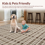 Ultra Soft Area Rug, Non Slip, Stain Resistant, Washable Area Rugs for Living Room, Bedroom, Rustic Minimalist Flatweave Style(Beige)