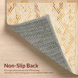 Ultra Soft Area Rug, Non Slip, Stain Resistant, Washable Area Rugs for Living Room, Bedroom, Plush Beige Honeycomb Area Rug with Diamond Lattice Contemporary Design(Beige)