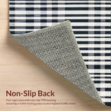 Ultra Soft Area Rug, Non Slip, Stain Resistant, Washable Area Rugs for Living Room, Bedroom, Monochromatic Striped Area Carpet(Black)