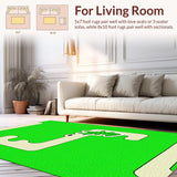 Ultra Soft Area Rug, Non Slip, Stain Resistant, Washable Area Rugs for Living Room, Bedroom, Vibrant Faux Animal Shape Appeal(Green)