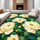 Ultra Soft Area Rug, Non Slip, Stain Resistant, Washable Area Rugs for Living Room, Bedroom, Charming Petal Inspired Design(Beige)
