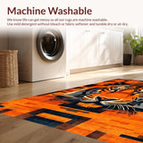 Ultra Soft Area Rug, Non Slip, Stain Resistant, Washable Area Rugs for Living Room, Bedroom, Elegant Leopard Inspired Soft Plush(Orange)