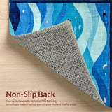 Ultra Soft Area Rug, Non Slip, Stain Resistant, Washable Area Rugs for Living Room, Bedroom, Vibrant Sea Creature Pattern(Blue)