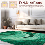 Ultra Soft Area Rug, Non Slip, Stain Resistant, Washable Area Rugs for Living Room, Bedroom, Whimsical Colorful Shag Pattern(Green)