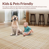 Ultra Soft Area Rug, Non Slip, Stain Resistant, Washable Area Rugs for Living Room, Bedroom, Cozy Neutral Braided Aesthetic(Beige)