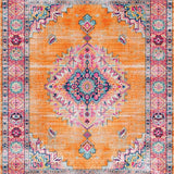 Ultra Soft Area Rug, Non Slip, Stain Resistant, Washable Area Rugs for Living Room, Bedroom, Chic Distressed Abstract Composition(Orange)