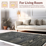 Ultra Soft Area Rug, Non Slip, Stain Resistant, Washable Area Rugs for Living Room, Bedroom, Chic Black and White Design(Black)