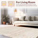 Ultra Soft Area Rug, Non Slip, Stain Resistant, Washable Area Rugs for Living Room, Bedroom, Boho Floral Design Washable(Pink)