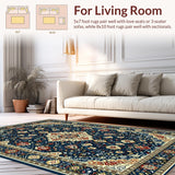 Luxurious Blue Tiled Medallion Design(Blue)