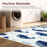 Ultra Soft Area Rug, Non Slip, Stain Resistant, Washable Area Rugs for Living Room, Bedroom, Bright Contemporary Whimsical Design(White)