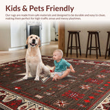 Ultra Soft Area Rug, Non Slip, Stain Resistant, Washable Area Rugs for Living Room, Bedroom, Rustic Earthy Star Medallion(Gray)