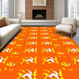Ultra Soft Area Rug, Non Slip, Stain Resistant, Washable Area Rugs for Living Room, Bedroom, Bright Orange and White Theme(Orange)