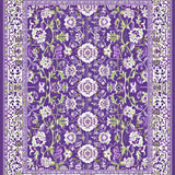 Ultra Soft Area Rug, Non Slip, Stain Resistant, Washable Area Rugs for Living Room, Bedroom, Whimsical Greenery and Petals(Purple)