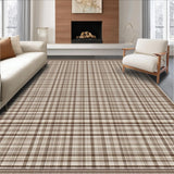 Ultra Soft Area Rug, Non Slip, Stain Resistant, Washable Area Rugs for Living Room, Bedroom, Elegant Earthy Geometric Checkerboard(Brown)