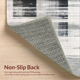 Ultra Soft Area Rug, Non Slip, Stain Resistant, Washable Area Rugs for Living Room, Bedroom, Graphic Dual-Tone Striped Rug with Alternating Black White Linear Bands(Gray)