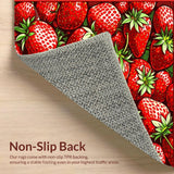 Ultra Soft Area Rug, Non Slip, Stain Resistant, Washable Area Rugs for Living Room, Bedroom, Cheerful Fruit-Shaped Decorative Piece(Red)