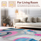 Ultra Soft Area Rug, Non Slip, Stain Resistant, Washable Area Rugs for Living Room, Bedroom, Eclectic Color Splash Design(Gray)