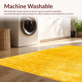 Ultra Soft Area Rug, Non Slip, Stain Resistant, Washable Area Rugs for Living Room, Bedroom, Bright Cheerful Outdoor Serenity(Yellow)