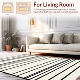 Ultra Soft Area Rug, Non Slip, Stain Resistant, Washable Area Rugs for Living Room, Bedroom, Rustic Geometric Pattern Play(Beige)