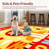 Ultra Soft Area Rug, Non Slip, Stain Resistant, Washable Area Rugs for Living Room, Bedroom, Charming Baby Safari Palette(Yellow)