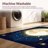 Ultra Soft Area Rug, Non Slip, Stain Resistant, Washable Area Rugs for Living Room, Bedroom, Bright Ethereal Galaxy Aesthetic(Gold)