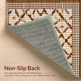 Ultra Soft Area Rug, Non Slip, Stain Resistant, Washable Area Rugs for Living Room, Bedroom, Artful Symmetrical Pattern Play(Beige)