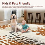 Ultra Soft Area Rug, Non Slip, Stain Resistant, Washable Area Rugs for Living Room, Bedroom, Bonhill Jungle Cat Spot Tan Terracotta Brown Beige Ivory(Beige)