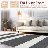 Ultra Soft Area Rug, Non Slip, Stain Resistant, Washable Area Rugs for Living Room, Bedroom, Vibrant Patterned Coastal Design(Gray)