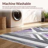 Ultra Soft Area Rug, Non Slip, Stain Resistant, Washable Area Rugs for Living Room, Bedroom, Charming Geometric Pastel Elegance(Gray)