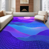 Ultra Soft Area Rug, Non Slip, Stain Resistant, Washable Area Rugs for Living Room, Bedroom, Dynamic Multicolor Wave Aesthetic(Blue)
