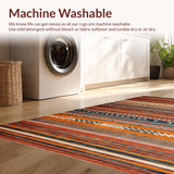 Ultra Soft Area Rug, Non Slip, Stain Resistant, Washable Area Rugs for Living Room, Bedroom, Cozy Distressed Patterned Visual Appeal(Orange)
