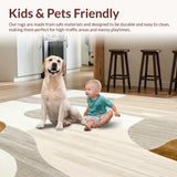 Beige Entryway Runner With Contemporary Abstract(Beige)