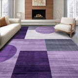 Ultra Soft Area Rug, Non Slip, Stain Resistant, Washable Area Rugs for Living Room, Bedroom, Elegant Purple Grey Artistry(Purple)