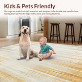 Beige Sand Area with Faded Vintage Design(Beige)