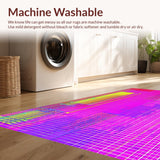 Ultra Soft Area Rug, Non Slip, Stain Resistant, Washable Area Rugs for Living Room, Bedroom, Striking Light-Up Kaleidoscopic Design(Pink)