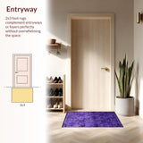 Ultra Soft Area Rug, Non Slip, Stain Resistant, Washable Area Rugs for Living Room, Bedroom, Stylish Gray and Purple Blend Decor(Purple)