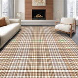 Ultra Soft Area Rug, Non Slip, Stain Resistant, Washable Area Rugs for Living Room, Bedroom, Backyard Deck Easy Care Reversible Floor Mat(Brown)