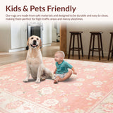 Ultra Soft Area Rug, Non Slip, Stain Resistant, Washable Area Rugs for Living Room, Bedroom, Trendy Pastel Lettering Aesthetic(Pink)